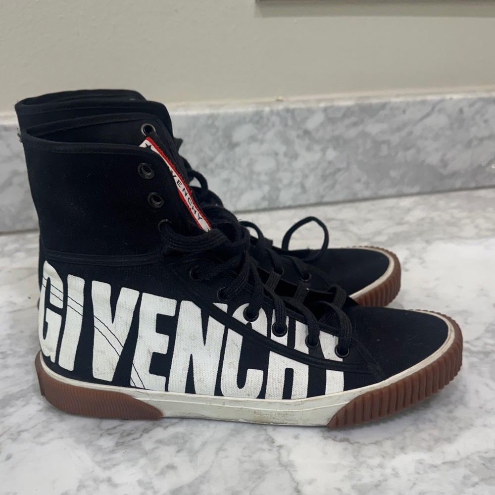 Givenchy Black and White High-Top Sneakers